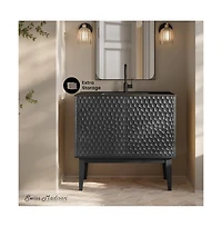 Swiss Madison Bosse 36" Freestanding Bathroom Vanity in Black Oak with Black Sink Top