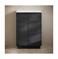 Swiss Madison 24" Freestanding Bathroom Vanity in Black Oak with 3-Hole Widespread Sink Top