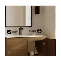 Swiss Madison St. Tropez 36" Freestanding Bathroom Vanity in Oak with Sink Top