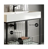 Swiss Madison 40 Single, Freestanding, Open Shelf, Matte Black Metal Frame Bathroom Vanity