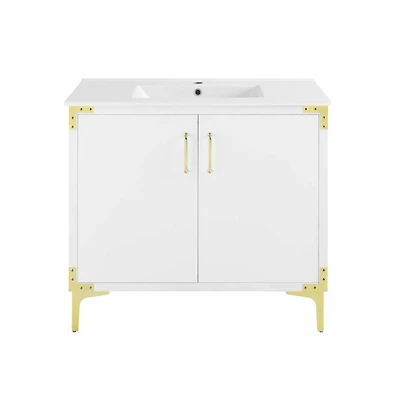 Swiss Madison Voltaire 36" Freestanding Bathroom Vanity in White with Sink Top