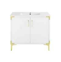 Swiss Madison Voltaire 36" Freestanding Bathroom Vanity in White with Sink Top