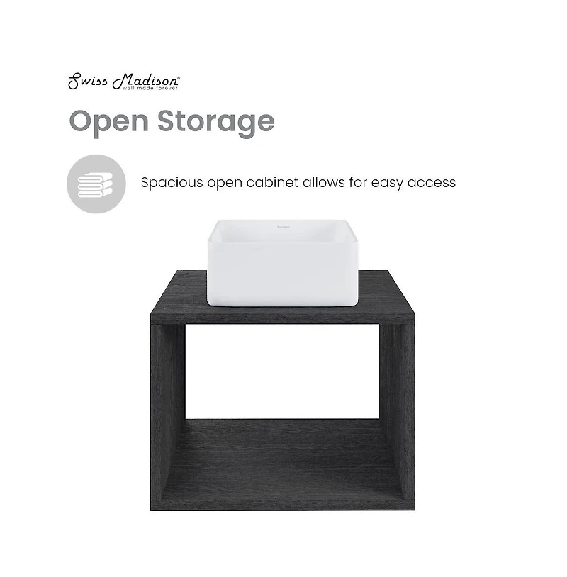 Swiss Madison Concorde 24'' Wall-Hung Vanity In Black