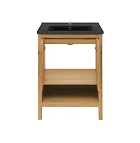 Swiss Madison Chateau 24" Freestanding Bathroom Vanity in Golden Oak with Sink Top