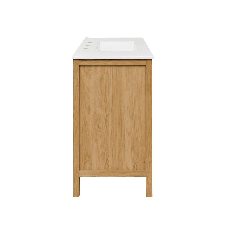 36" Freestanding Bathroom Vanity in Golden Oak with 3-Hole Widespread Sink Top