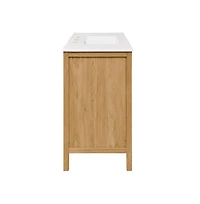 36" Freestanding Bathroom Vanity in Golden Oak with 3-Hole Widespread Sink Top