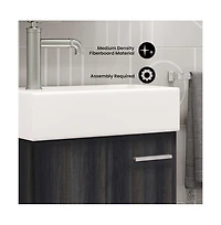 Colmer 18 Single, Black Walnut, One Cabinet, Bathroom Vanity