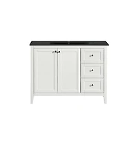 Swiss Madison Cannes 48 in. White Bathroom Vanity With Black Ceramic Sink Top