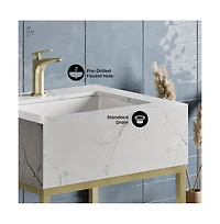 Swiss Madison Beau 24" Open Shelf Natural Oak Frame Freestanding Bathroom Vanity with Sink Top