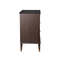 Swiss MadisonHugo 24 in. Brown Oak Bathroom Vanity With Black Ceramic Sink Top