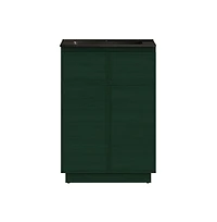 Swiss MadisonSt. Tropez 24" Freestanding Bathroom Vanity in Green Oak with Black Sink Top