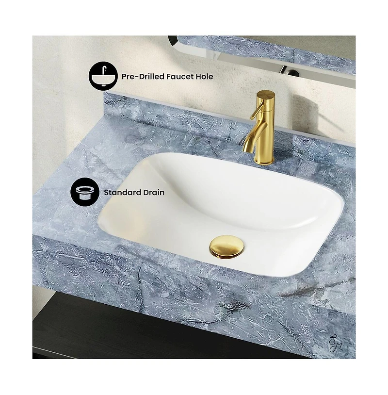 Swiss Madison Avancer 36" Wall-Mounted Bathroom Vanity in Black Oak with Blue Celeste Sink Top