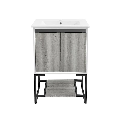 Swiss Madison Marseille 24 Single, Two Doors, Open Shelf Bathroom Vanity