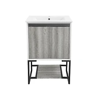 Swiss Madison Marseille 24 Single, Two Doors, Open Shelf Bathroom Vanity