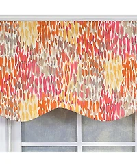 Rlf Home 100% Cotton Dazzle Provance With Poly/Cotton Ivory lining Rod Pocket Valance 50" x 17" Orange