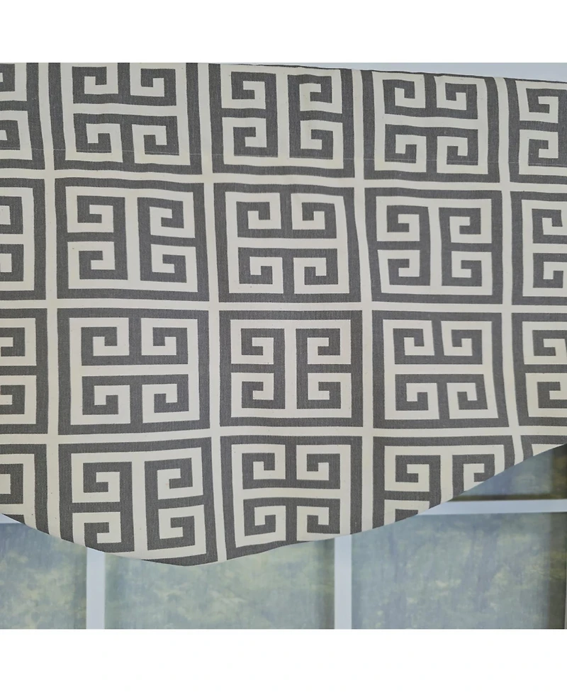 Rlf Home 100% Cotton Tower Cornice With Poly/Cotton Ivory lining Rod Pocket Valance 50" x 17" Beige