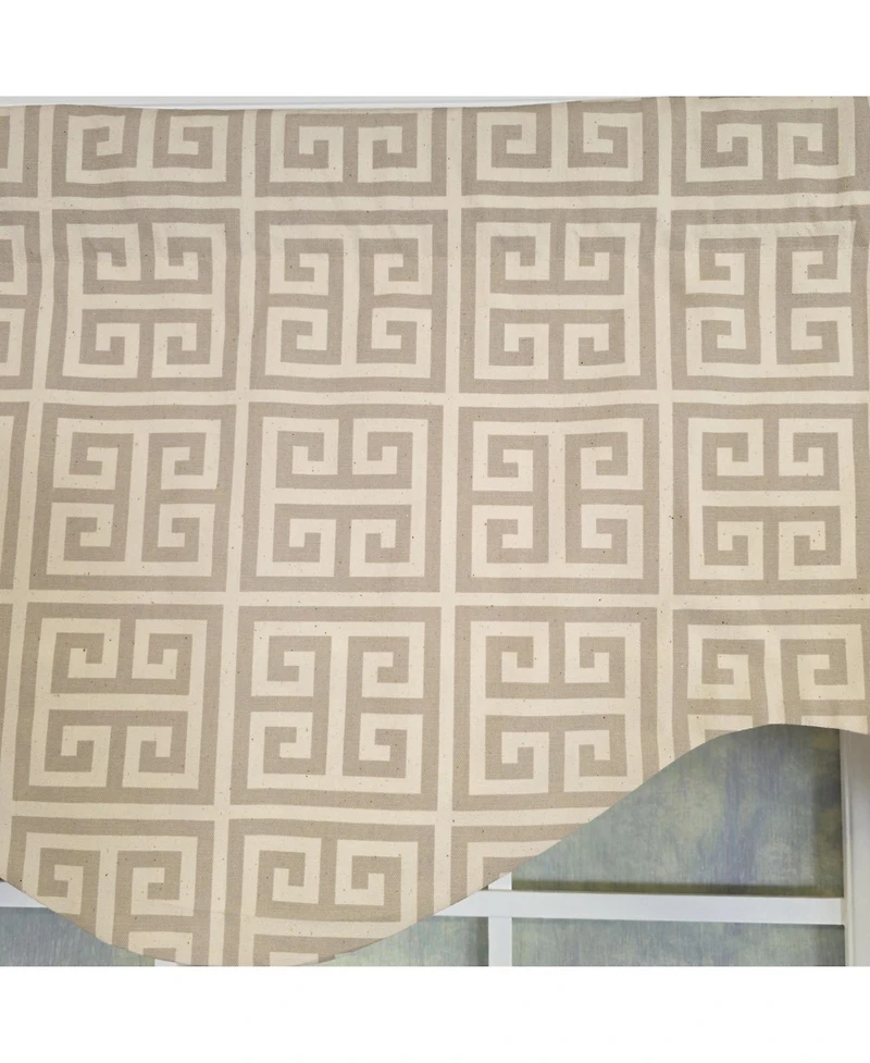 Rlf Home 100% Cotton Tower Cornice With Poly/Cotton Ivory lining Rod Pocket Valance 50" x 17" Gray