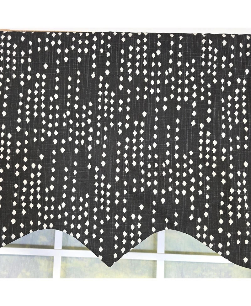 Rlf Home 100% Cotton Rainfall Regal With Poly/Cotton Ivory lining Rod Pocket Valance 50" x 16" Silver