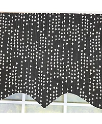 Rlf Home 100% Cotton Rainfall Regal With Poly/Cotton Ivory lining Rod Pocket Valance 50" x 16" Silver