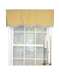 Rlf Home Freida Ruffled Provance 100% Cotton with Fully Lined 3" Rod Pocket Valnance for Windows 50" x 15" Cornflower