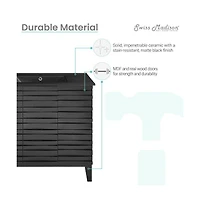 Swiss Madison Cascade 36 in. Black Oak Bathroom Vanity With Black Ceramic Sink Top