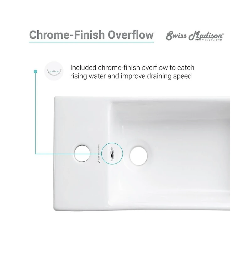 Swiss Madison Pierre 19.5 Single, Freestanding, Open Shelf, Matte Black Frame Bathroom Vanity