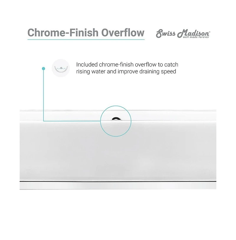 Swiss Madison Pierre 40 Single, Freestanding, Open Shelf, Chrome Metal Frame Bathroom Vanity