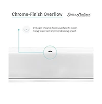 Swiss Madison Pierre 40 Single, Freestanding, Open Shelf, Chrome Metal Frame Bathroom Vanity