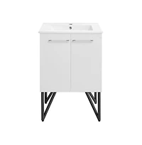 Swiss Madison Annecy 24"; Freestanding Bathroom Vanity in White with Sink Top