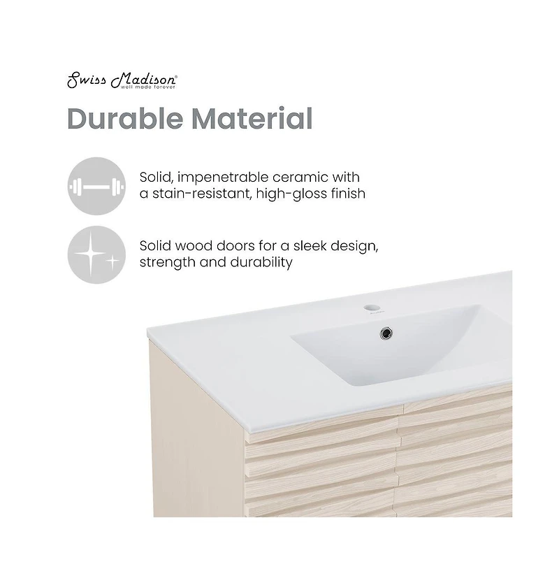 Swiss MadisonCascade 36'' Bathroom Vanity in White