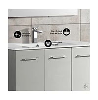 Swiss Madison Annecy 36" Freestanding Bathroom Vanity in Gray with Sink Top