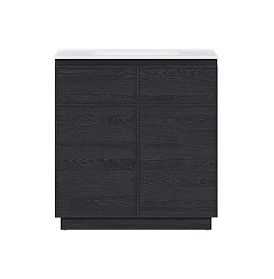 Swiss Madison St. Tropez 36" Freestanding Bathroom Vanity in Black Oak with Sink Top
