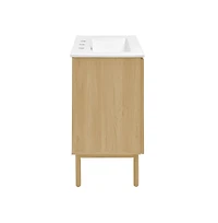 Swiss Madison 24" Freestanding Bathroom Vanity in Natural Oak with 3-Hole Centerset Sink Top