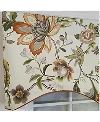 Rlf Home 100% Cotton Zanzibar Cornice With Poly/Cotton lining Rod Pocket Valance 50" x 17" Orange