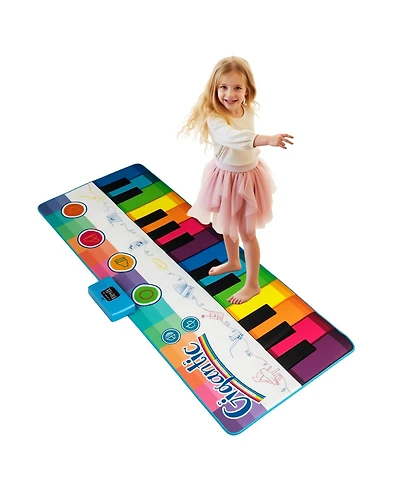 Mecale Floor Piano Dance Mat for Kids Musical Playmat with 8 Instrument Sounds