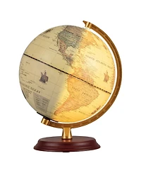 Mecale 8 Inch Illuminated World Globe Night Light up Globe Lamp with Wooden Stand and Hd Map