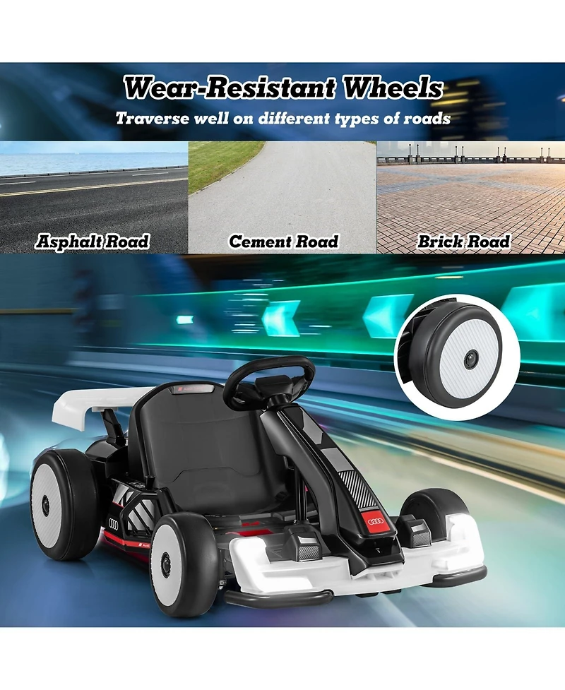 24V Kids Go Kart Licensed Audi Adjustable Ride on Racing Toy with Horn