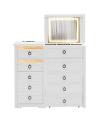 Vlsrka Vanity Makeup Desk with Mirror and Lights