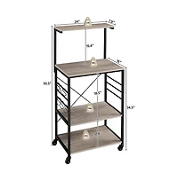 Kitchen Baker's Rack on Wheels Rustic Brown