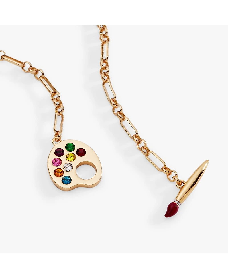 Artist Palette & Paint Brush Toggle Necklace