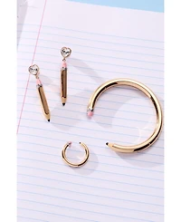 Pencil Heart Drop Earrings