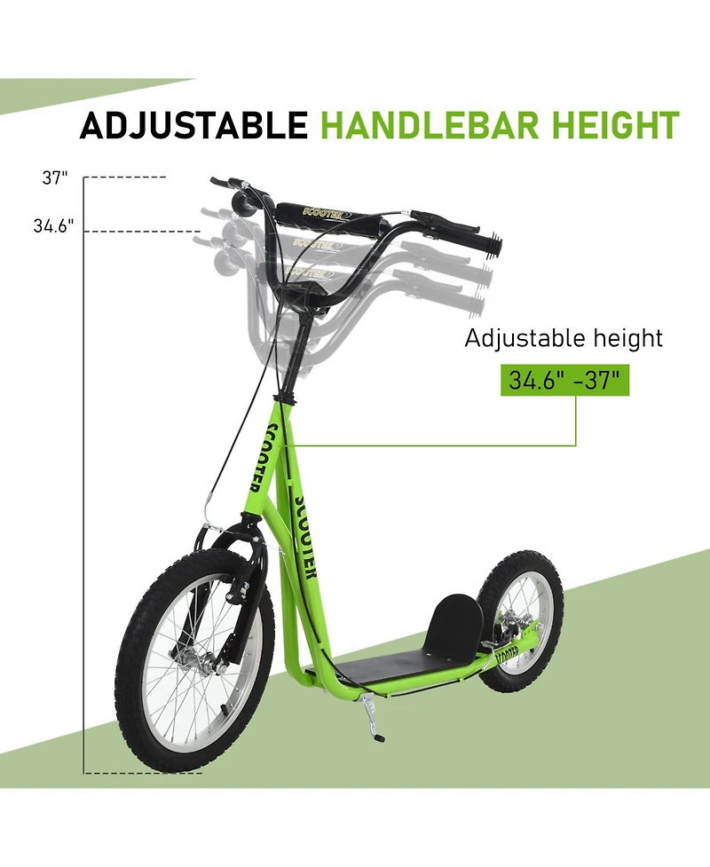Aosom Youth Scooter Front and Rear Caliper Dual Brakes
