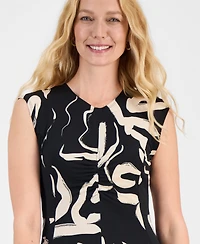 Robbie Bee Women's Ruched-Front Midi Dress