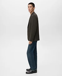 Mango Men's Slim-Fit Micro-Check Jacket