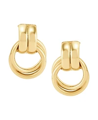 Macy's Polished Doorknocker Stud Drop Earrings in 18K Yellow Gold Plated Sterling Silver