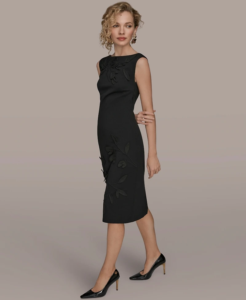 Donna Karan New York Petite 3D Floral Detail Sheath Dress