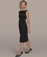 Donna Karan New York Petite 3D Floral Detail Sheath Dress