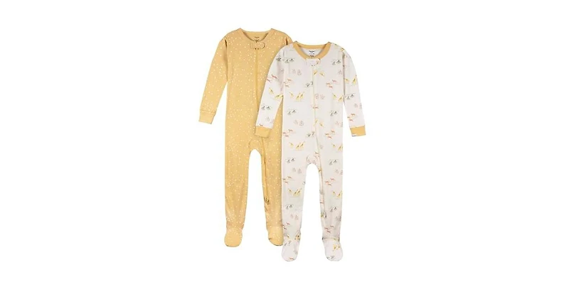 Gerber Baby Boys Snug Fit Footed Pajamas, 2-Pack, Safari