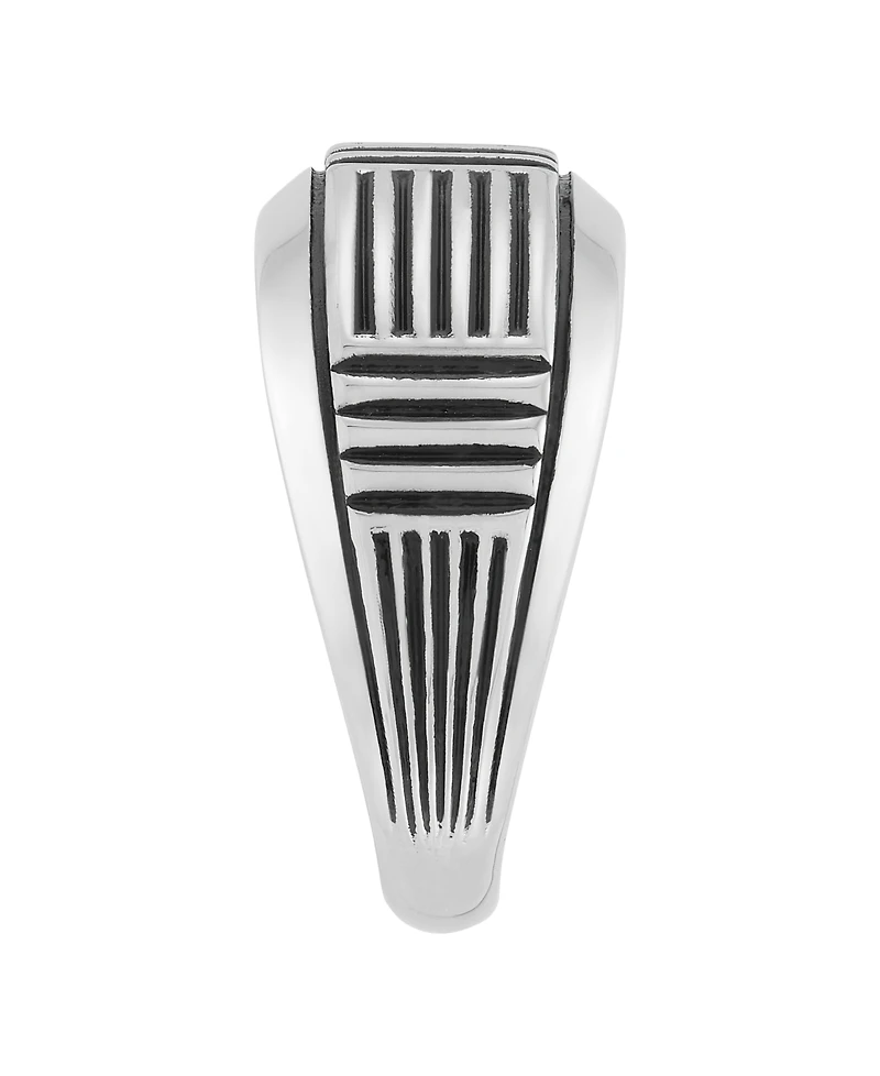 Macy's Men's Ring in Sterling Silver with Black Rhodium