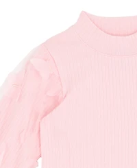 Rare Editions Baby Girls 2-Piece 3D Butterfly Long-Sleeve Top and Plaid Skirt Set